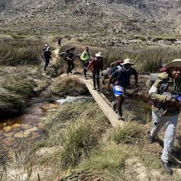 Heading back over the stream at the start of the Uilsgat valley